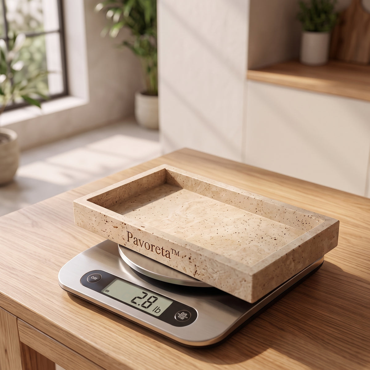 Pavoreta™ Natural Travertine Rectangular Accent Tray — product gallery image 5