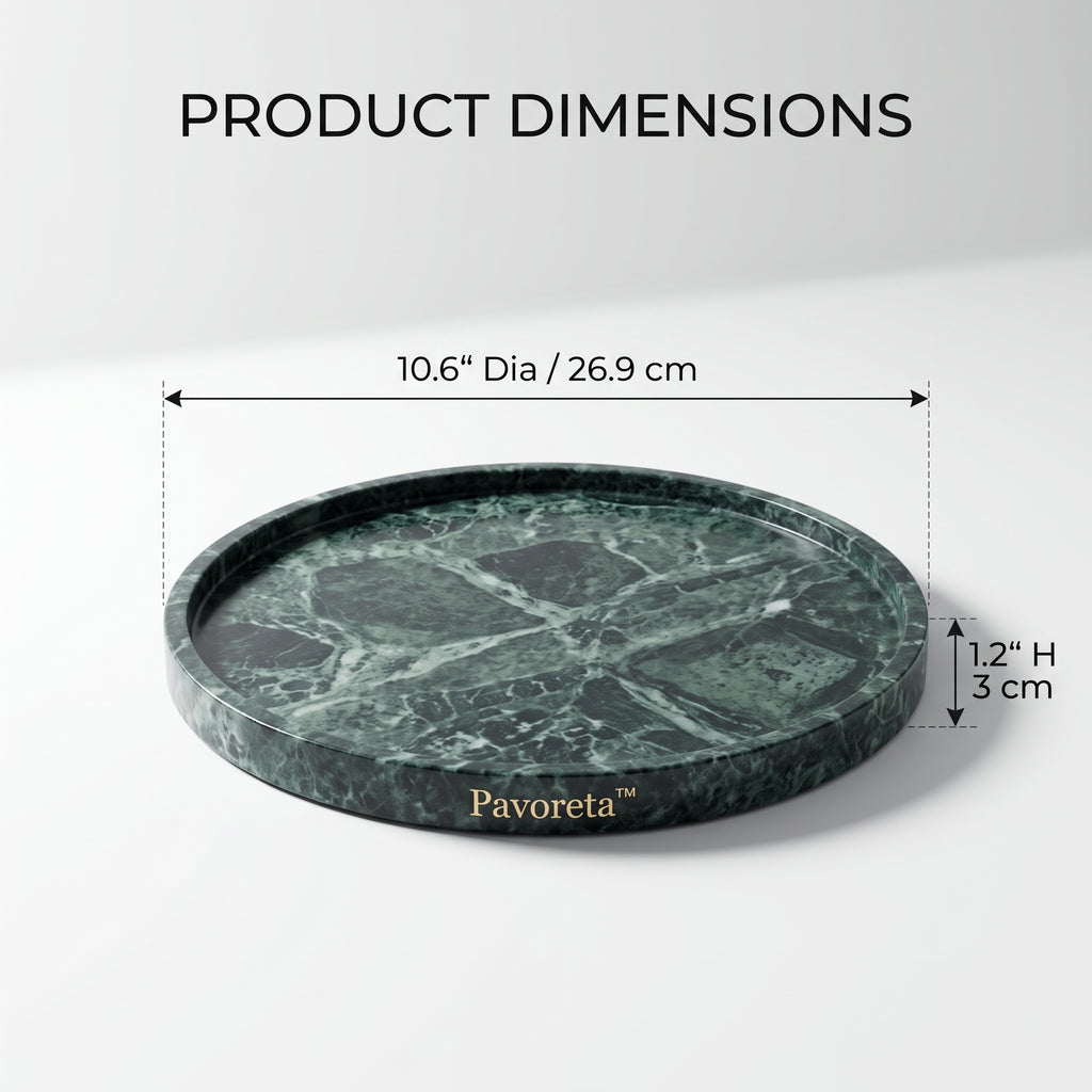 Pavoreta™ Green Marble Round Valet Tray — product gallery image 3