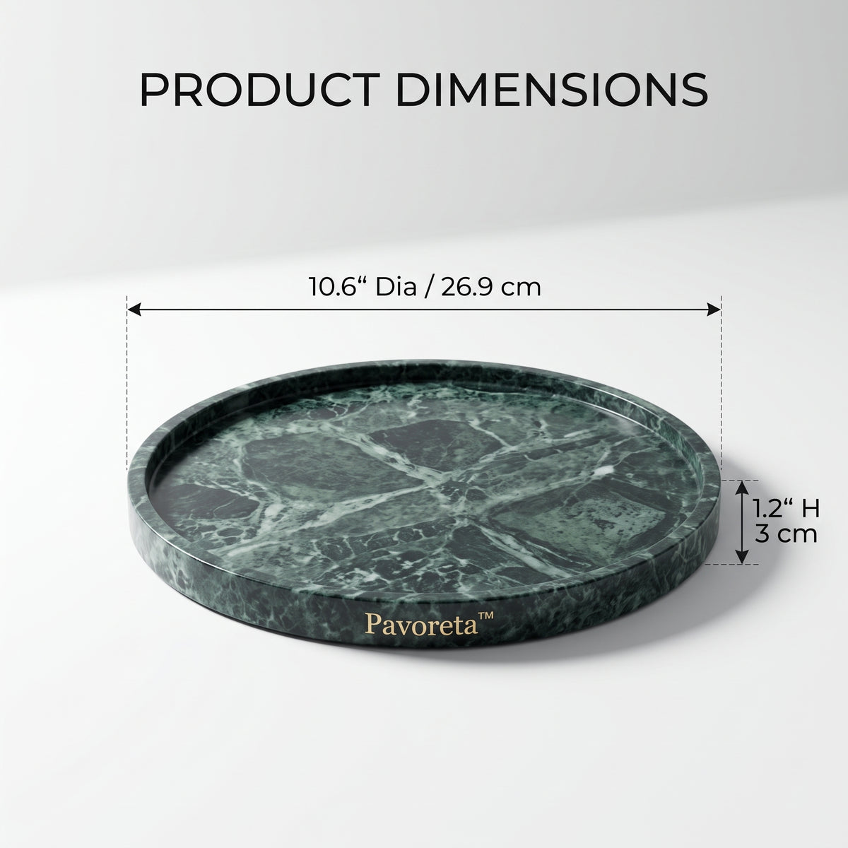 Pavoreta™ Green Marble Round Valet Tray — product gallery image 3