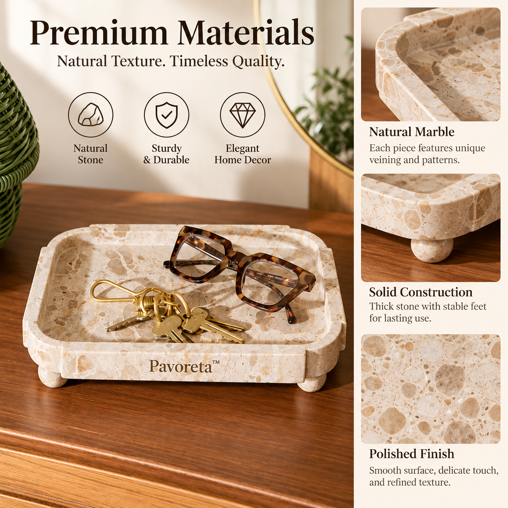 Pavoreta™ Organic-Edge Travertine Trinket Tray — product gallery image 4