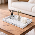Pavoreta™ White Marble Rectangular Countertop Display Tray — product gallery image 1