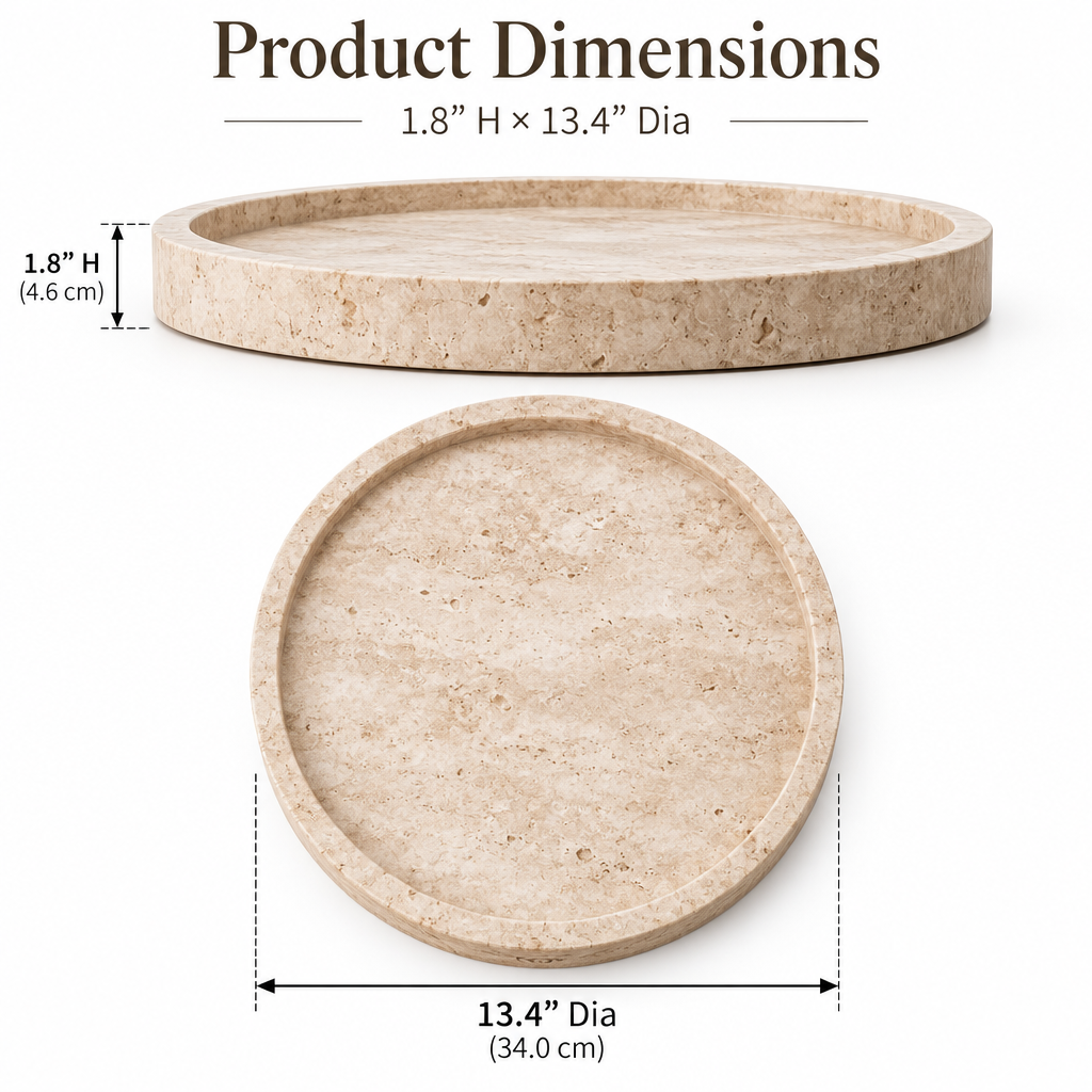 Pavoreta™ Natural Travertine Oval Decorative Tray — product gallery image 3