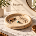 Pavoreta™ Textured Travertine Round Catchall Tray — product gallery image 1